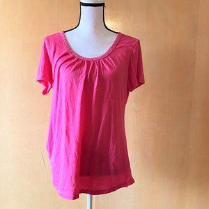 NWT Sz 2X Casual Land Pink Short Sleeve Shirt
